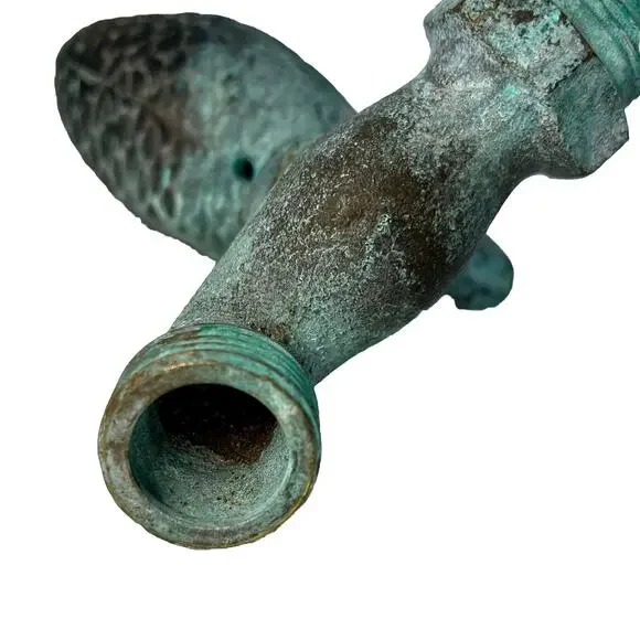 Vintage Bird Quail Solid Brass Patina Garden Faucet Spigot Made by Flora & Fauna - Picture 3 of 6